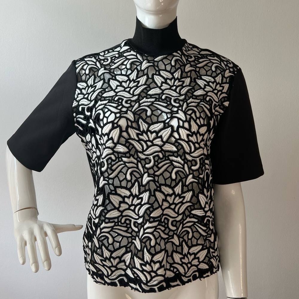 SANDRO Embroidered Lace Top - Picture 2 of 9